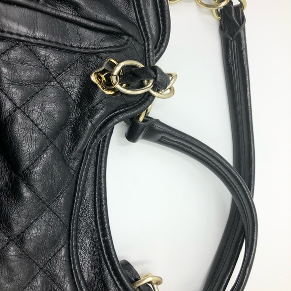 Marc Fisher Black Quilted Leather Hobo Bag - Picture 6 of 8